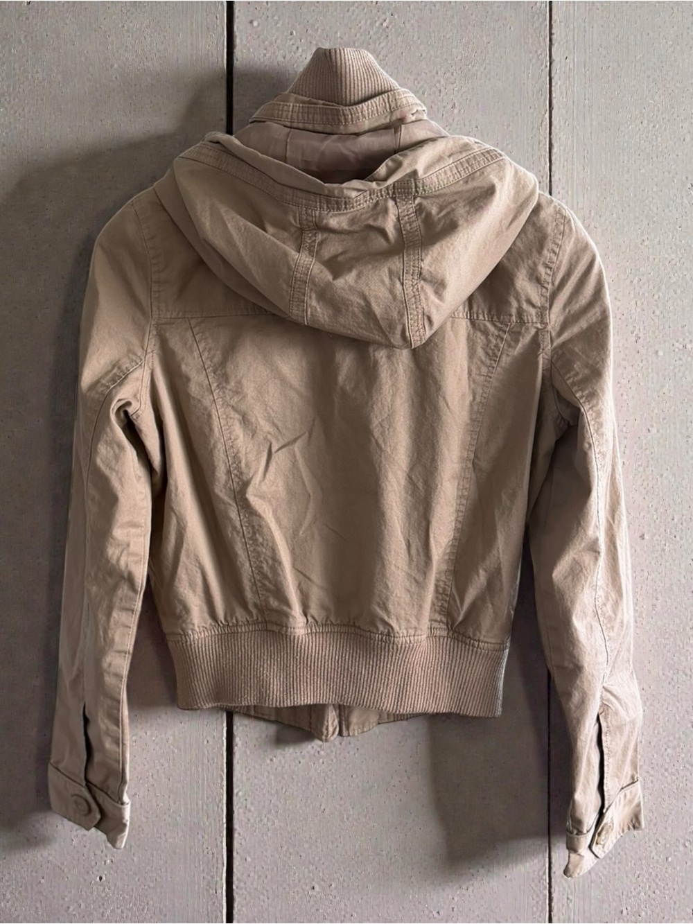 Love Tree Tan Hooded Bomber Jacket - Picture 2 of 5
